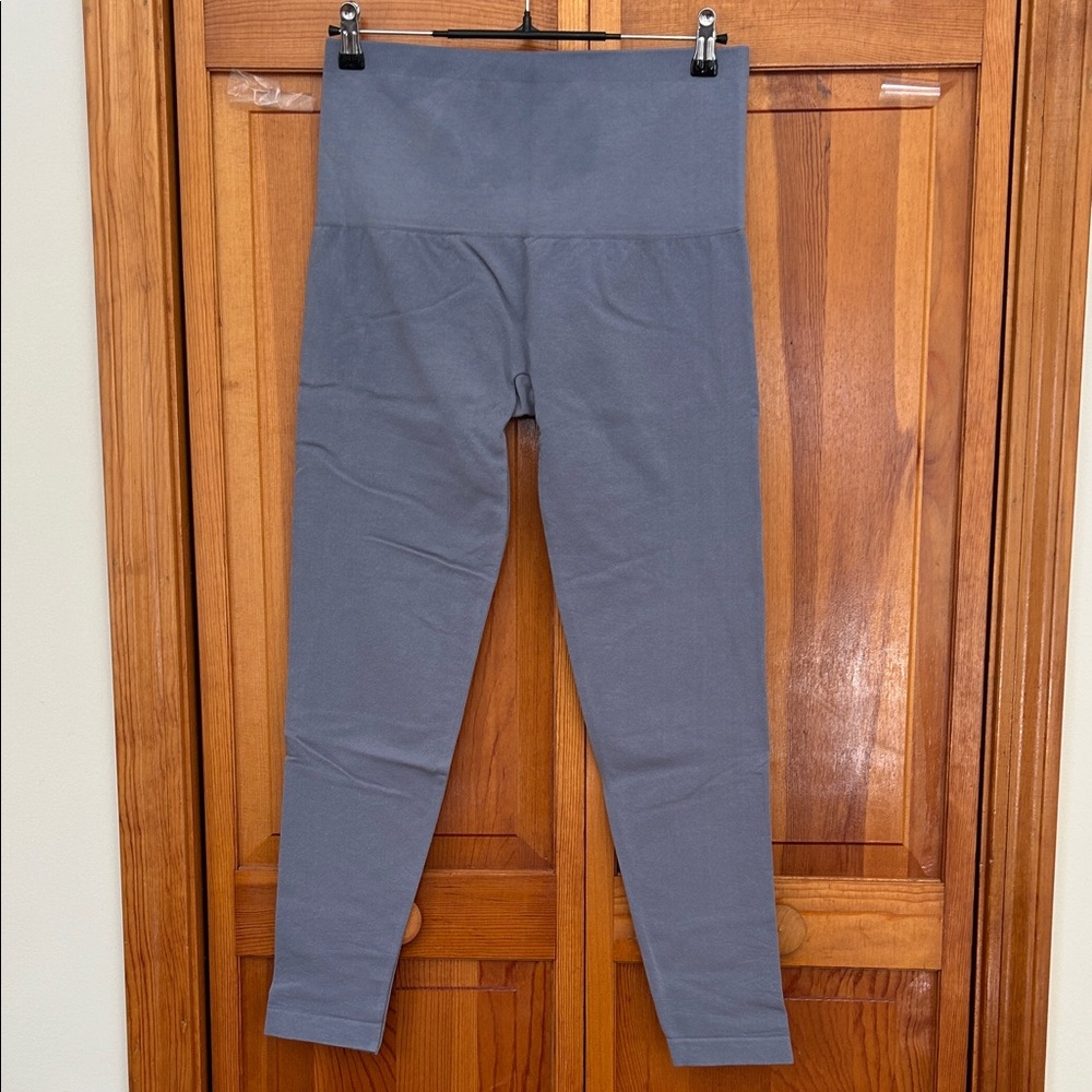 Breezies Slate Blue Leggings Plus 1X New Soft Stretch High‑Rise Activewear